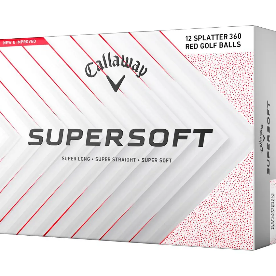 Balles neuves Callaway Golf Supersoft Red Splatter