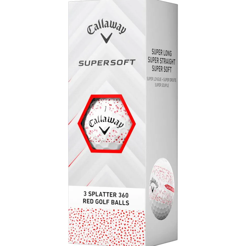 Balles neuves Callaway Golf Supersoft Red Splatter