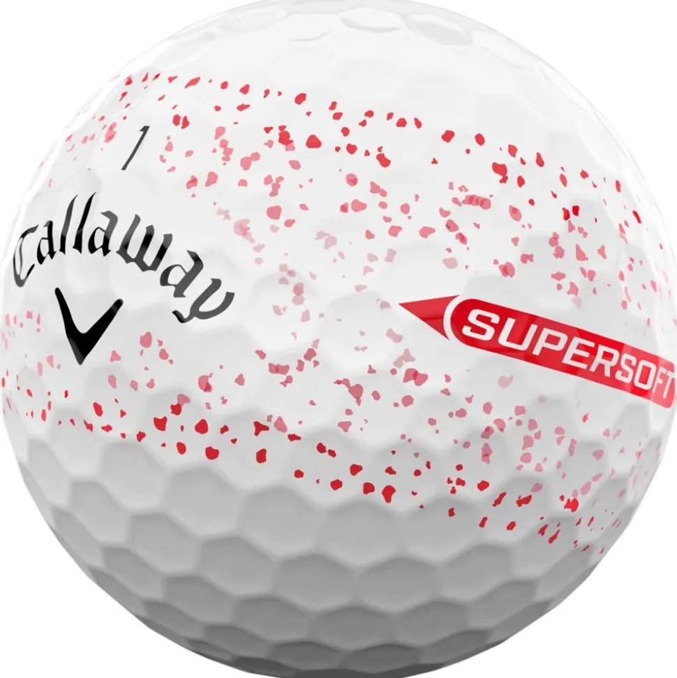 Balles neuves Callaway Golf Supersoft Red Splatter