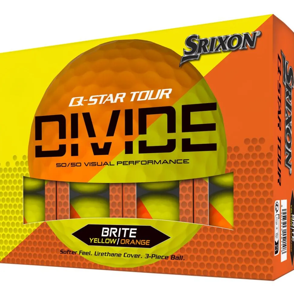 Balles neuves Srixon Q-Star Tour Divide 2 Yellow Orange