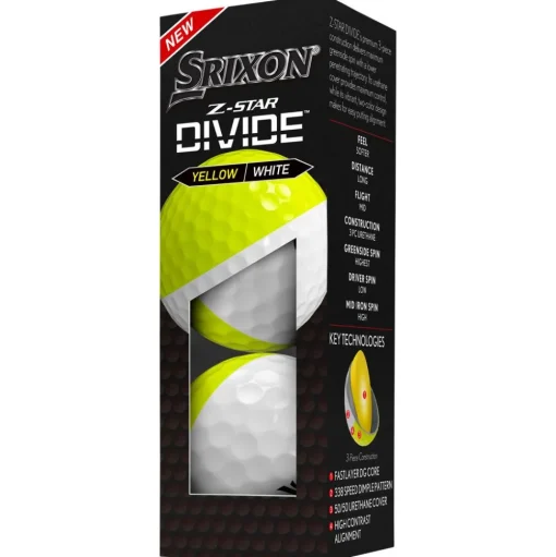Balles neuves Srixon Z-Star Divide White Yellow