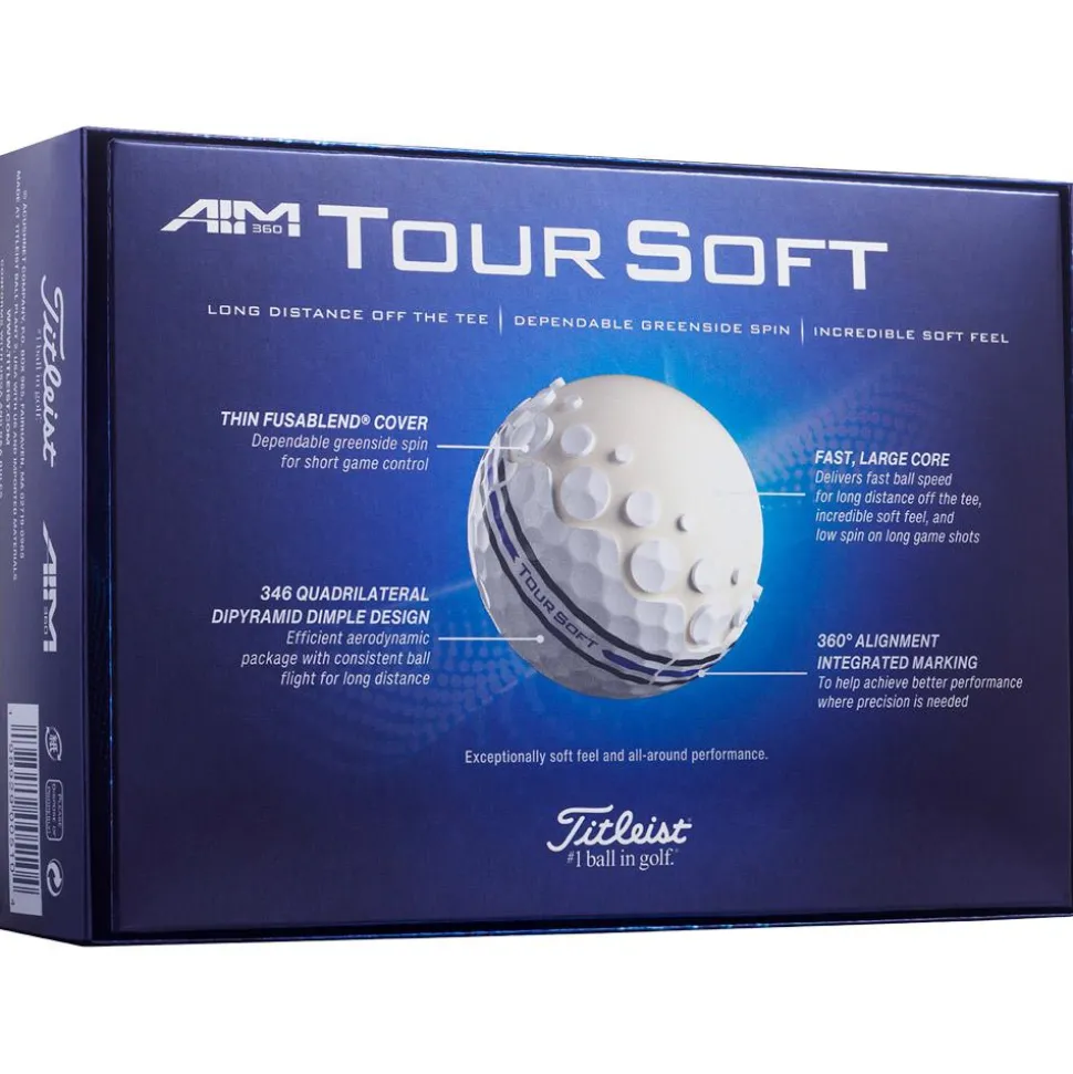 Balles neuves Titleist Tour Soft White AIM 360