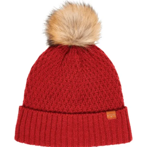 Bonnet Callaway Golf Ladies Pom Pom Beanie Red