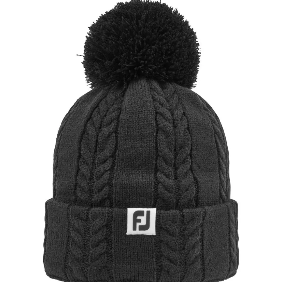 Bonnet Footjoy Cable Knit Bobble Black