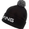 Bonnet Ping Classic Knit Bobble Black White