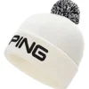 Bonnet Ping Classic Knit Bobble White Black