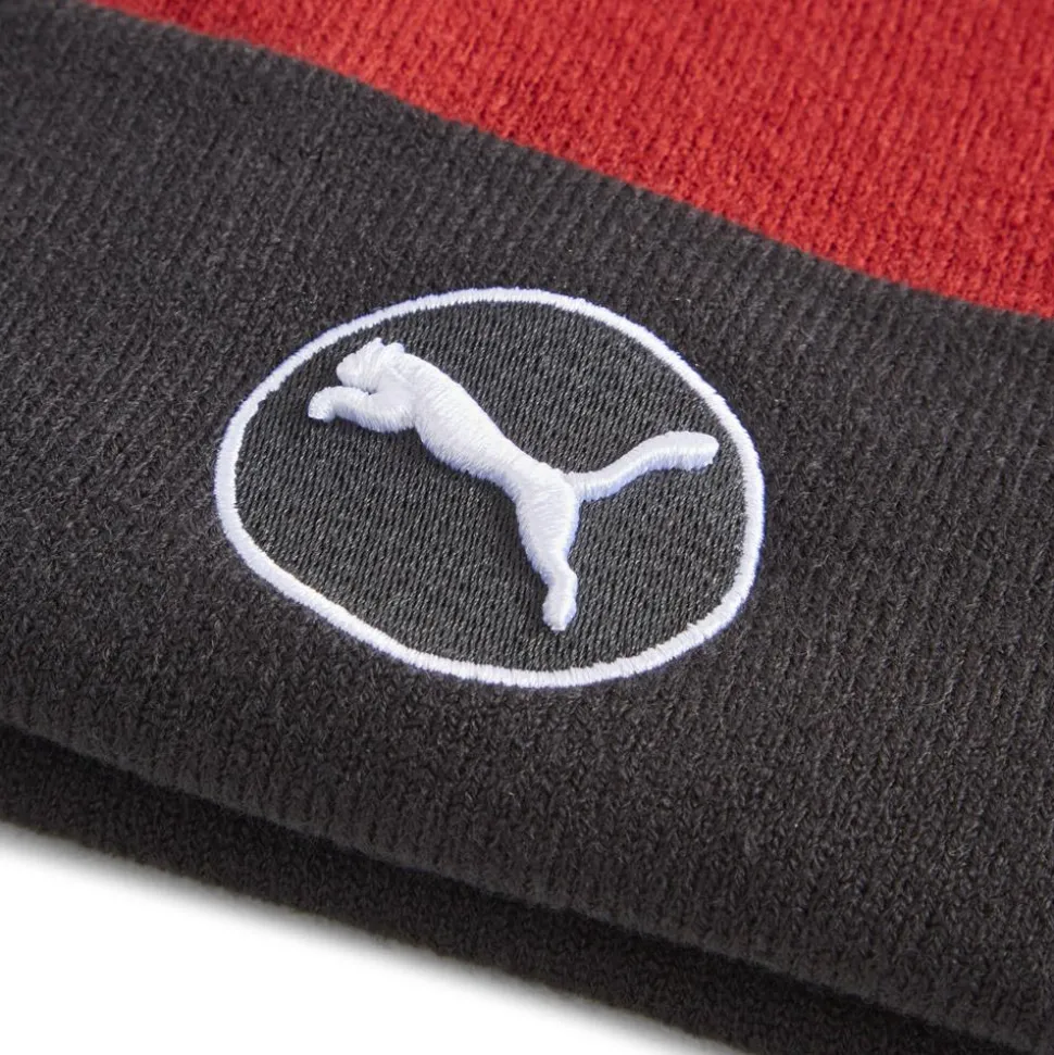Bonnet Puma Golf Wrmlbl Removable Pom Beanie Intense Red Puma Black