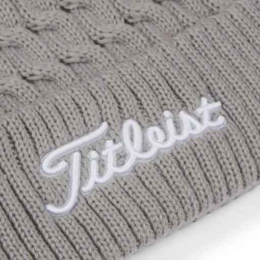 Bonnet Titleist Cable Knit Pom Pom Light Grey