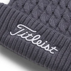 Bonnet Titleist Cable Knit Pom Pom Washed Indigo White Grey