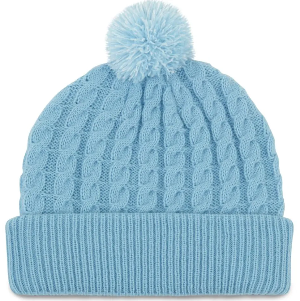 Bonnet Titleist Cable Knit Pom Pom Sky White
