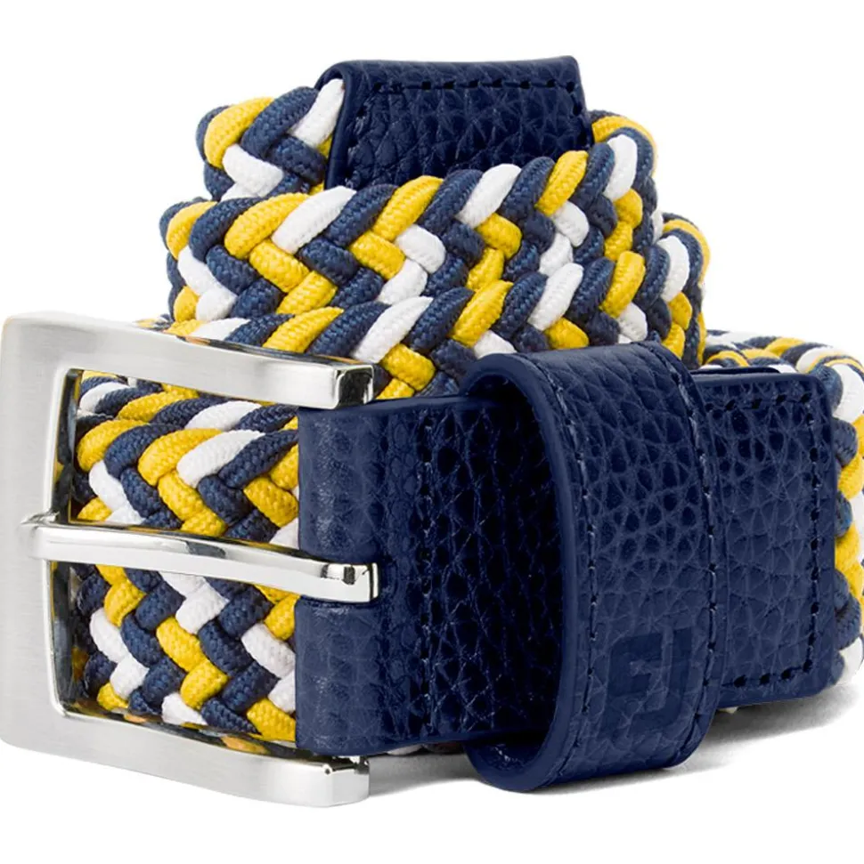 Ceinture Footjoy Braided Belt Navy White Taxi