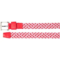 Ceinture Footjoy Women Braided Belt Red White Pink