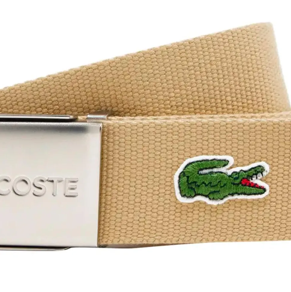 Ceinture Lacoste 40 Woven Strap Eclipse Nacre Amarena