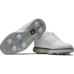 Chaussures avec crampons Footjoy Junior Traditions White White Grey