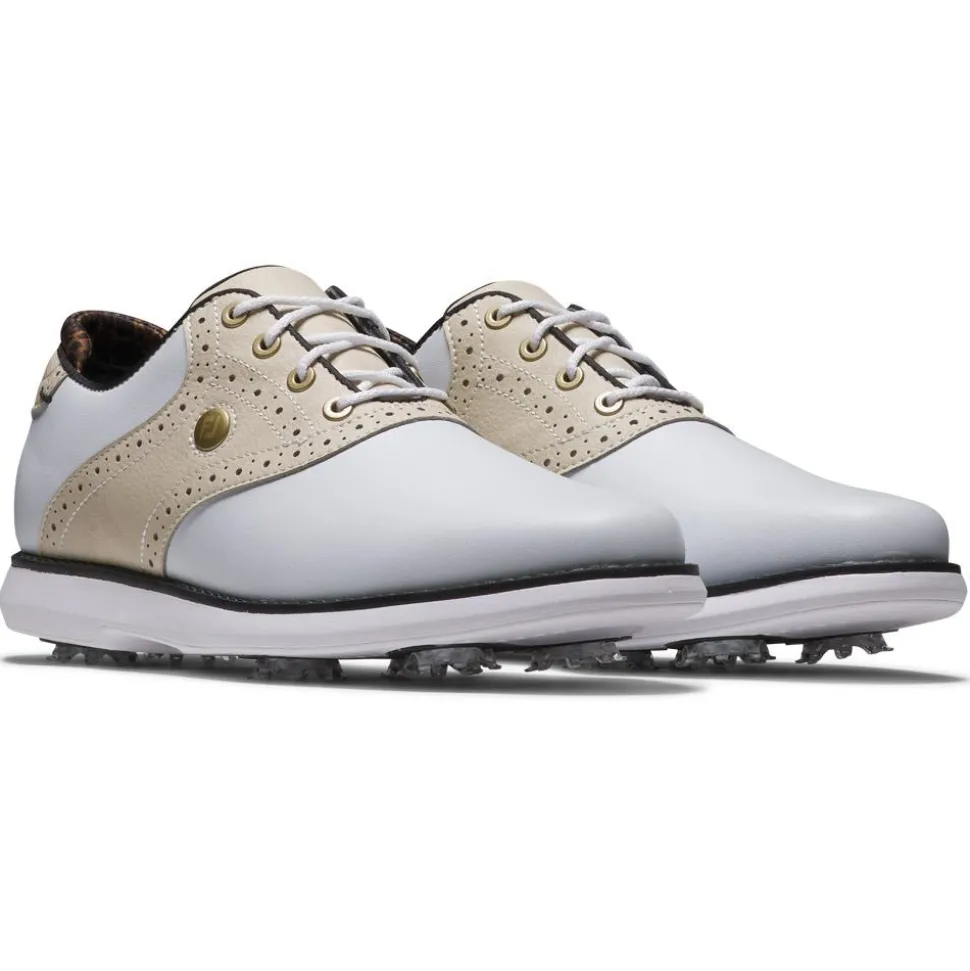 Chaussures avec crampons Footjoy Traditions Women White Tan Black