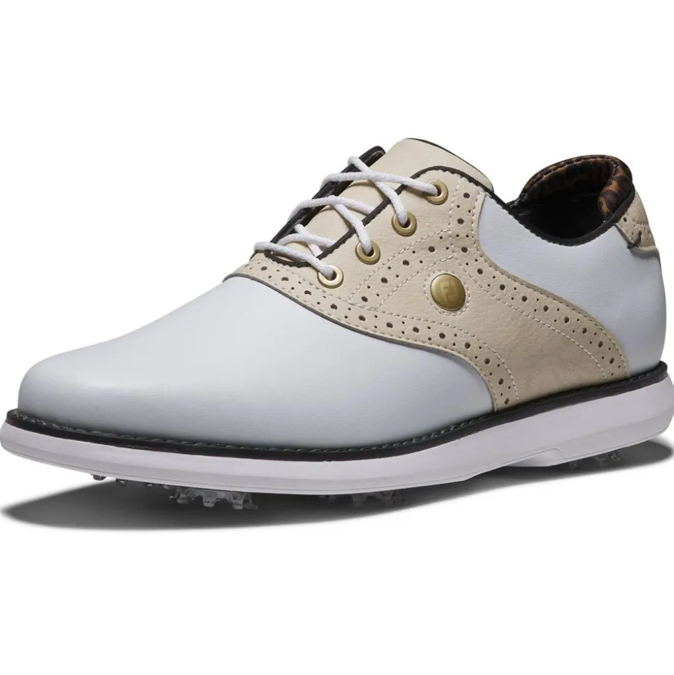 Chaussures avec crampons Footjoy Traditions Women White Tan Black