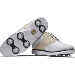 Chaussures avec crampons Footjoy Traditions Women White Tan Black