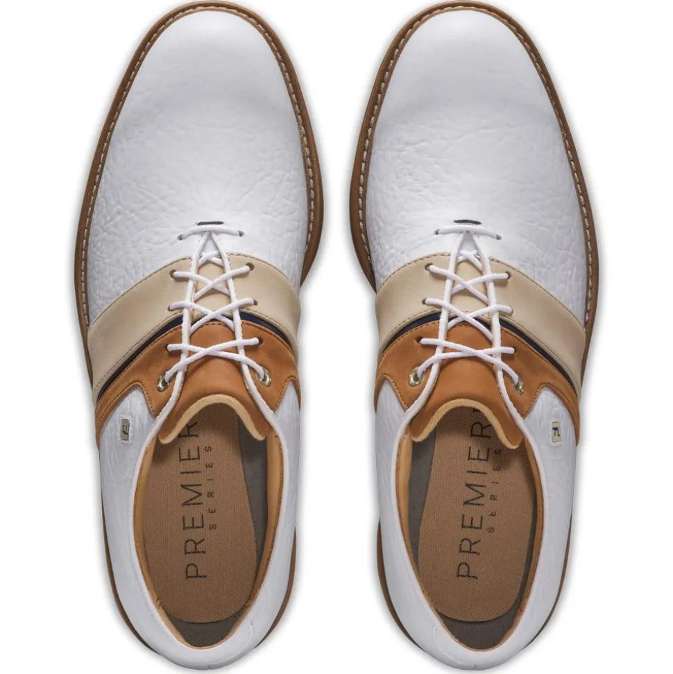 Chaussures avec crampons Footjoy Premiere Series Packard LX White Blue Brown
