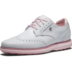 Chaussures sans crampons Footjoy Women's Traditions Spikeless White White Pink