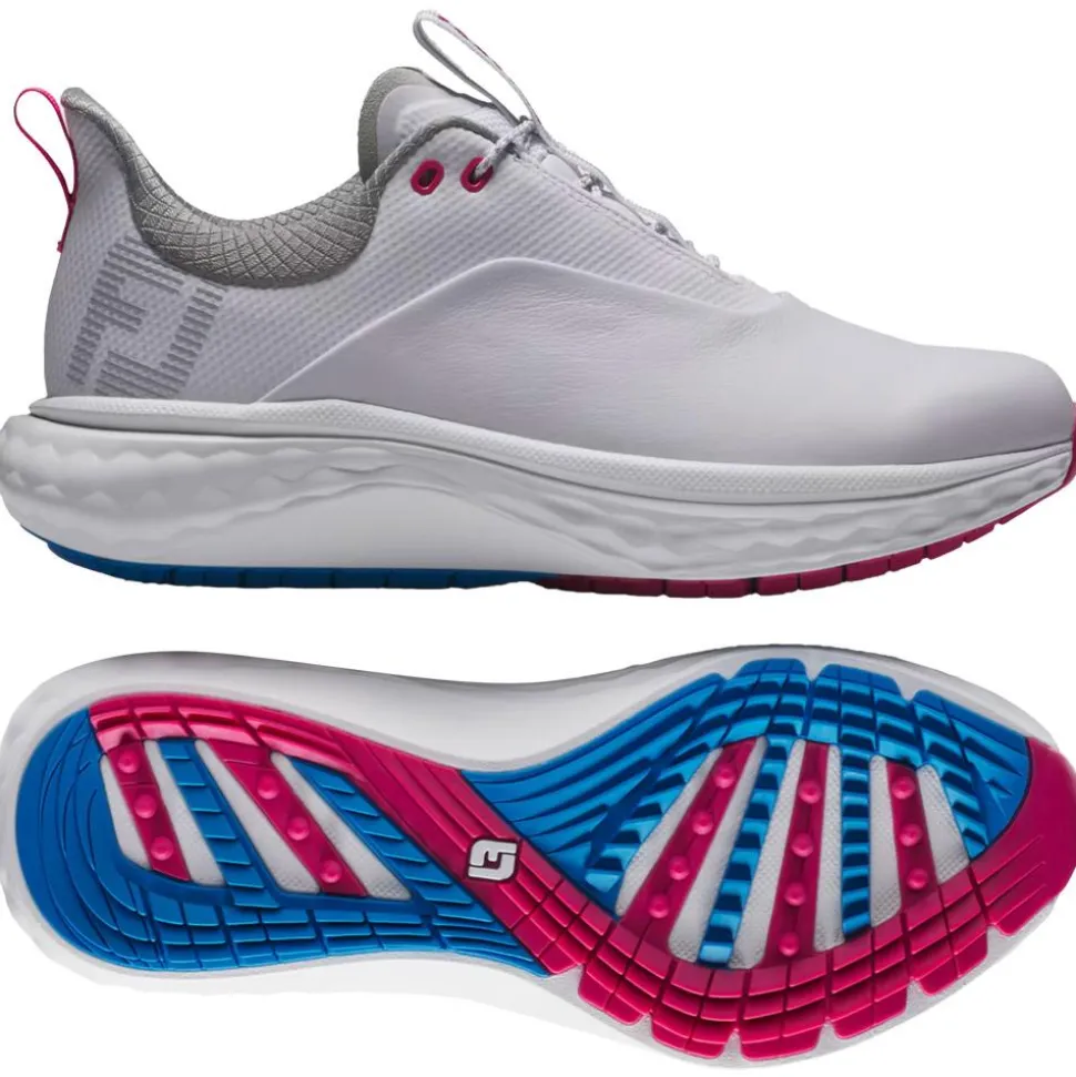 Chaussures sans crampons Footjoy Quantum Women White Blue Pink