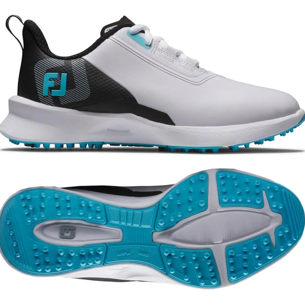 Chaussures sans crampons Footjoy Juniors Fuel White Black Blue