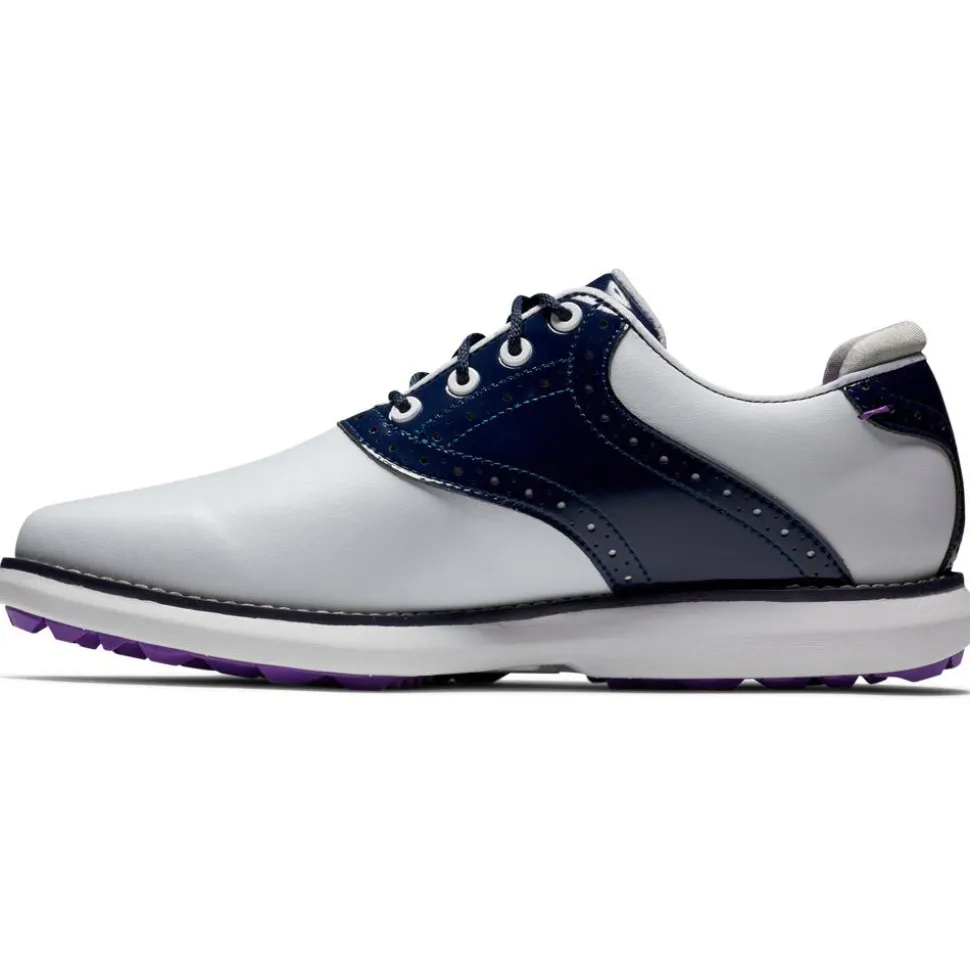 Chaussures sans crampons Footjoy Women's Traditions Spikeless White Navy