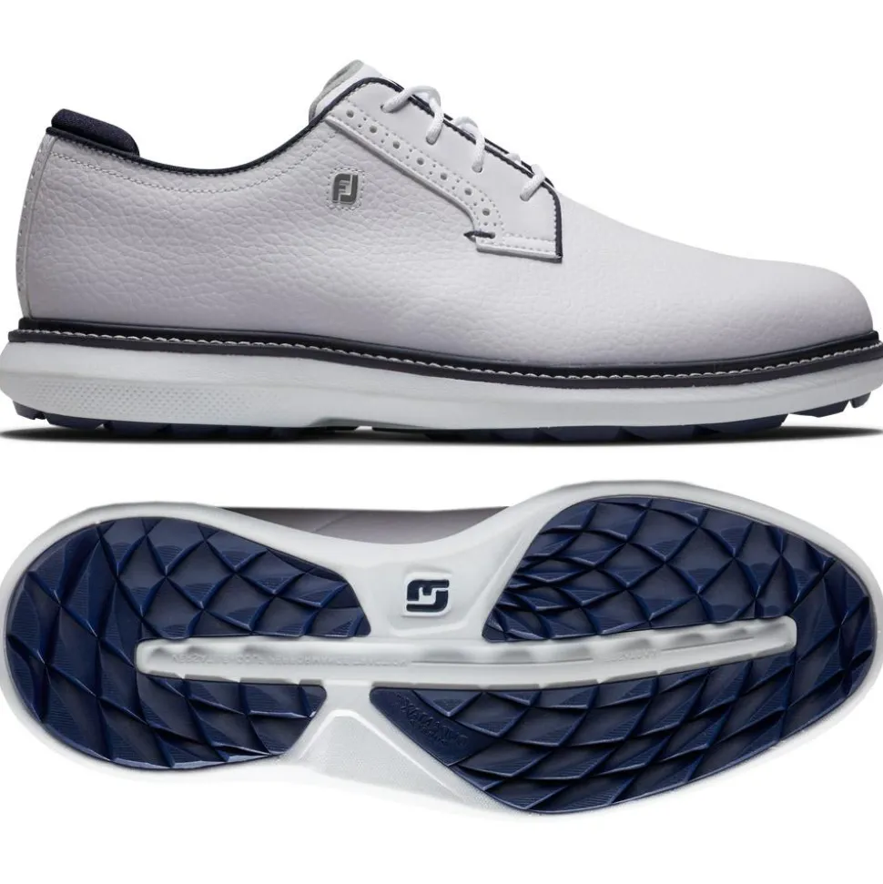 Chaussures sans crampons Footjoy Traditions Blucher White White Navy