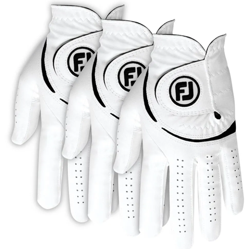 Gants synthetiques classiques (Unité) Footjoy WeatherSof Pack de 3 White