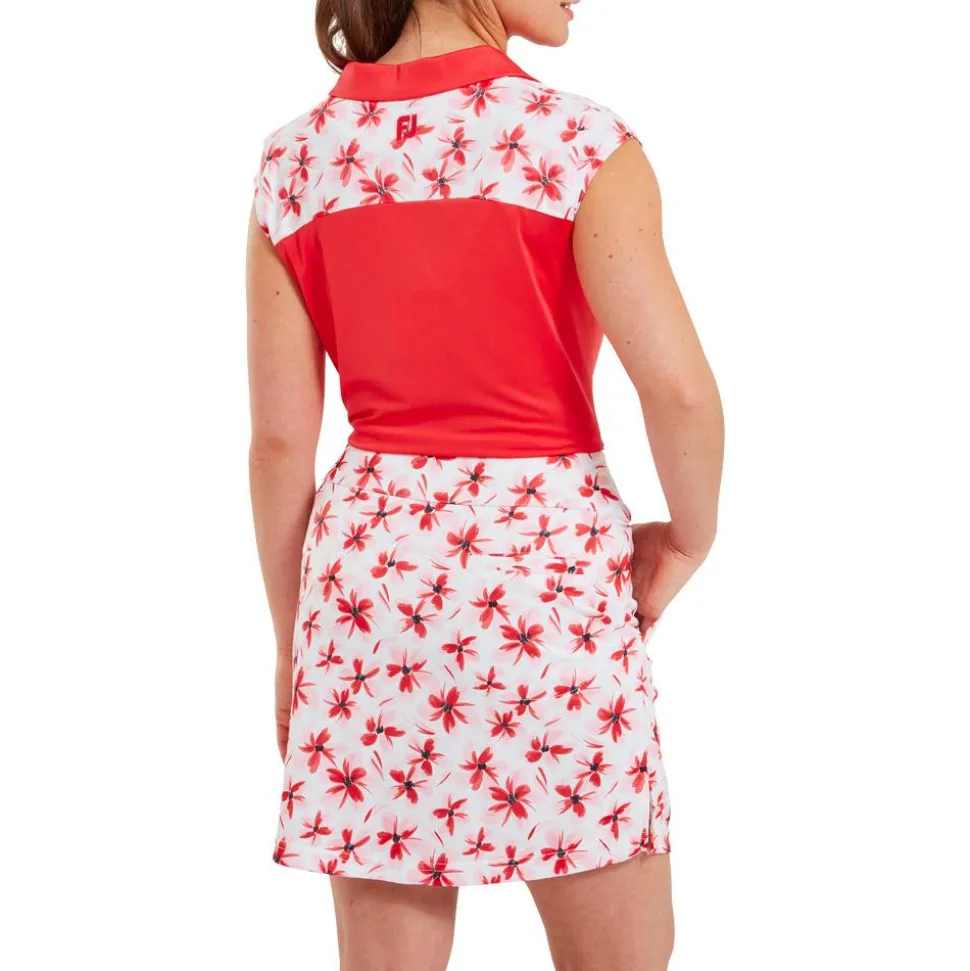 Jupe Footjoy Floral Print Knit Skort Pink Red Black