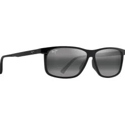 Lunettes de soleil Maui Jim Pulama Noir Brillant Neutral Grey Minéral Superthin