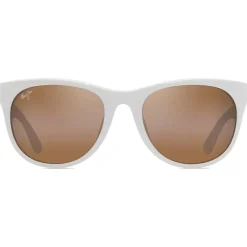 Lunettes de soleil Maui Jim Koaniani Asian Fit Shiny Solid White Hcl Bronze Mineral SuperThin
