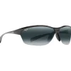 Lunettes de soleil Maui Jim Hot Sands Noir Brillant Gris Neutre Polycarbonate Bidegrade