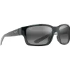 Lunettes de soleil Maui Jim Mangroves Noir Brillant Gris Neutral Grey Mineral Superthin