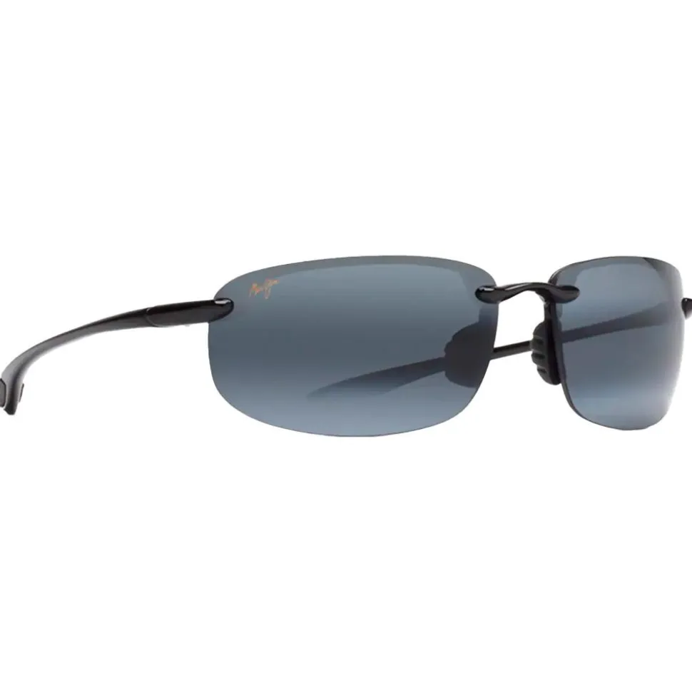 Lunettes de soleil Maui Jim Hookipa Noir Brillant Gris Neutre Polycarbonate Bidegrade