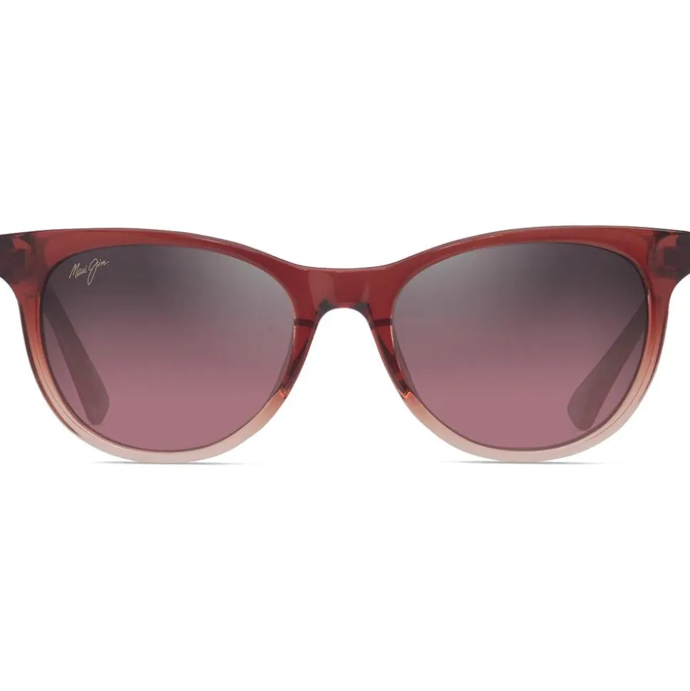 Lunettes de soleil Maui Jim Lonomea Shiny Translucide Red Light Pink Maui Rose Minéral Superthin
