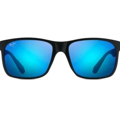 Lunettes de soleil Maui Jim Red Sands Noir Mat Bleu Hawaï MauiPure
