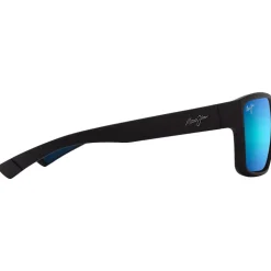Lunettes de soleil Maui Jim Uila Noir Mat Bleu Hawaï Minéral Superthin