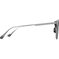 Lunettes de soleil Maui Jim Kalaunu Asian Fit Shiny Black Dark Silver Neutral Grey MauiBrilliant