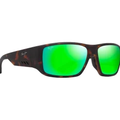 Lunettes de soleil Maui Jim Keha Asian Fit Havane Foncé Mat Maui Green Minéral SuperThin