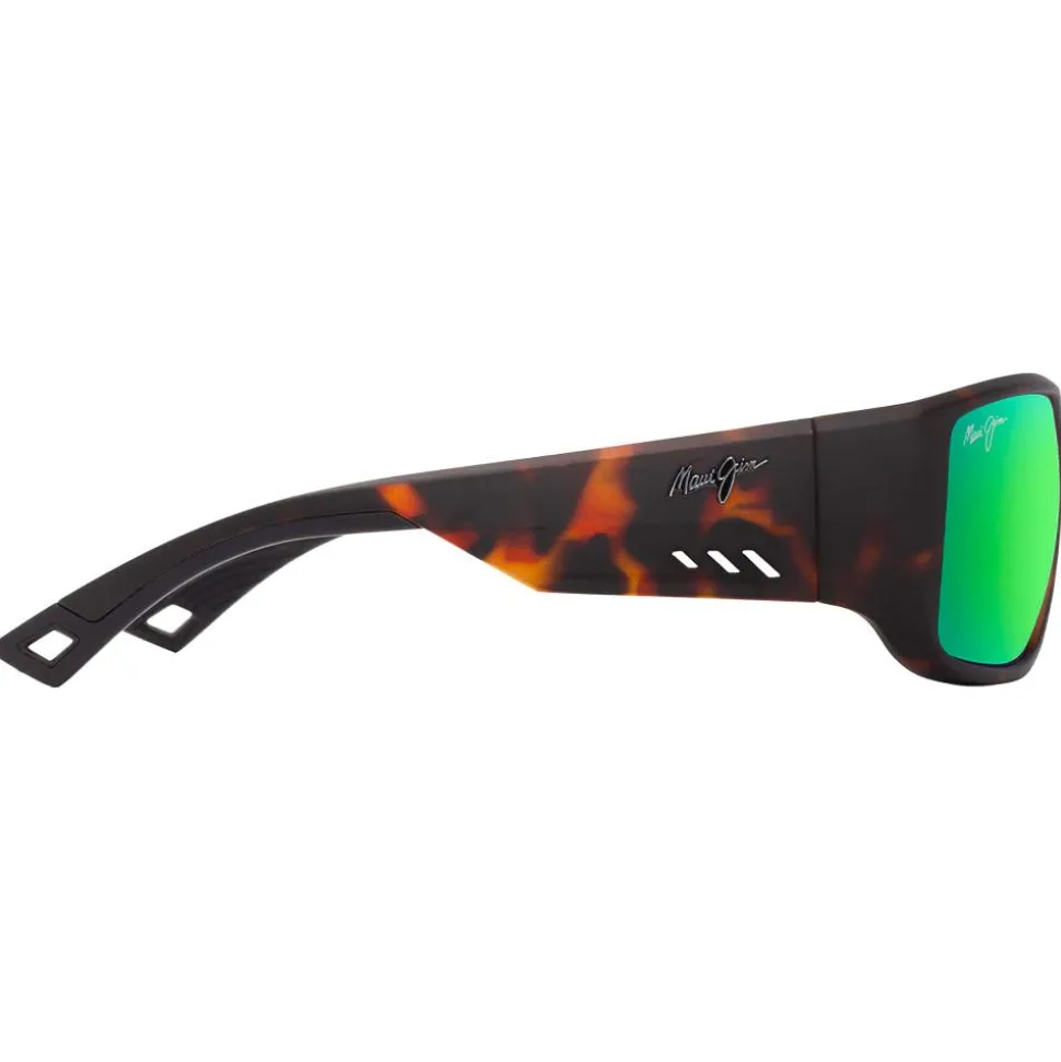 Lunettes de soleil Maui Jim Keha Asian Fit Havane Foncé Mat Maui Green Minéral SuperThin