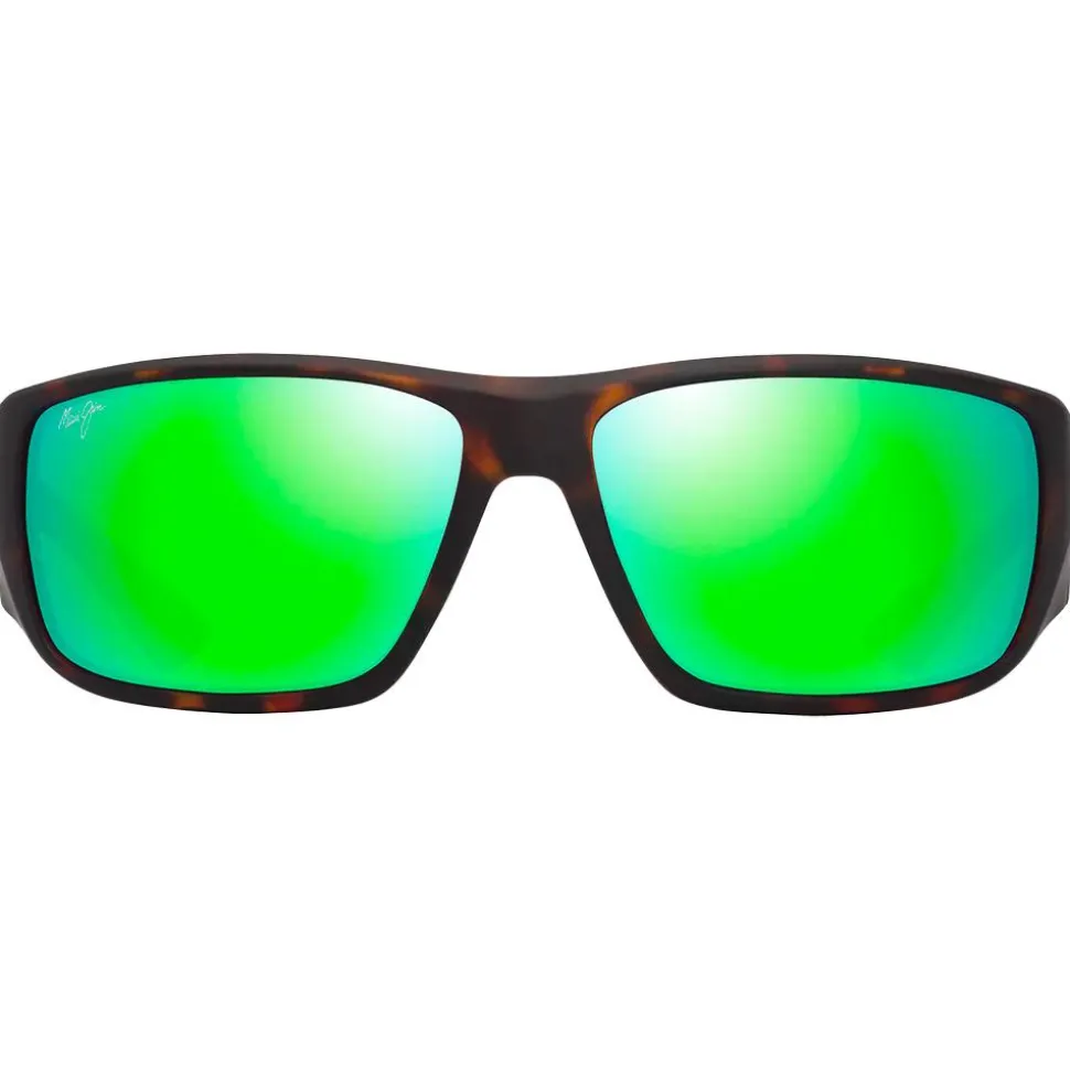 Lunettes de soleil Maui Jim Keha Asian Fit Havane Foncé Mat Maui Green Minéral SuperThin
