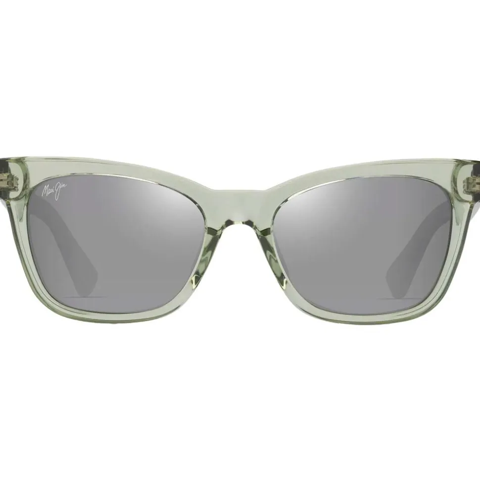 Lunettes de soleil Maui Jim Hiwahiwa Shiny Transparent Sage Green Neutral Grey Mineral Superthin