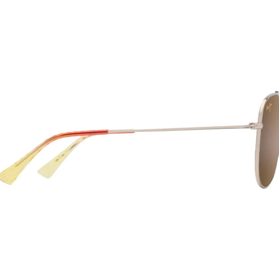 Lunettes de soleil Maui Jim Hauoli XL Doré Clair Bbrillant Orange Jaune Bronze HCL MauiPure