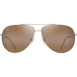Lunettes de soleil Maui Jim Hauoli XL Doré Clair Bbrillant Orange Jaune Bronze HCL MauiPure