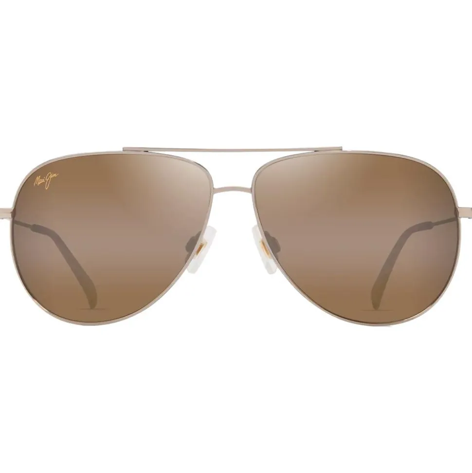 Lunettes de soleil Maui Jim Hauoli XL Doré Clair Bbrillant Orange Jaune Bronze HCL MauiPure