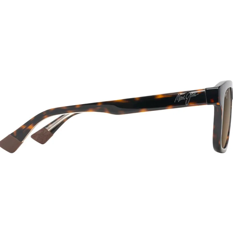 Lunettes de soleil Maui Jim Maluhia Havane Foncé Brillant Jaune Transparent Hcl Bronze Minéral Superthin