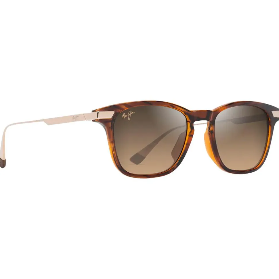 Lunettes de soleil Maui Jim Mana'olana Havane Foncé Brillant Doré Bronze Hcl MauiBrilliant