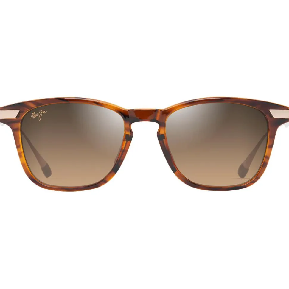 Lunettes de soleil Maui Jim Mana'olana Havane Foncé Brillant Doré Bronze Hcl MauiBrilliant