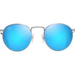 Lunettes de soleil Maui Jim Pukaua Argent Brillant Bleus Verts Bleu Hawaï MauiPure
