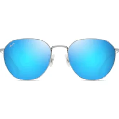 Lunettes de soleil Maui Jim Kauwela Crystal Shiny Silver Blue Hawaii MauiPure